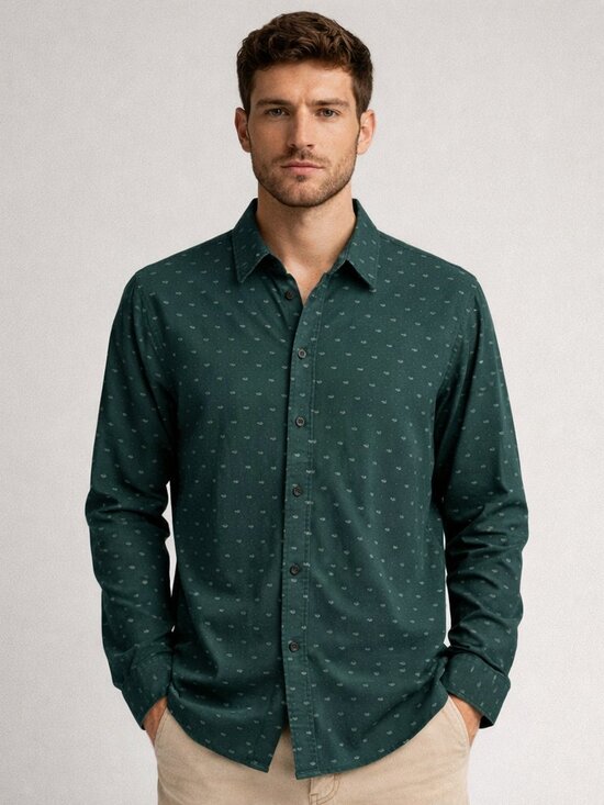 Buttercloth Other - Buttercloth Long Sleeve Button Down Green Shirt Size 3XL Geometric Print